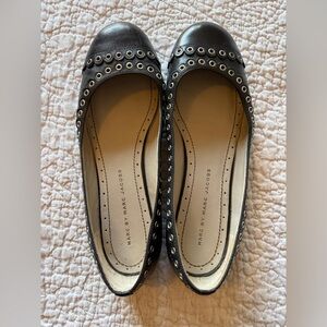 Marc by Marc Jacobs Black Studded Flats, Size 38.5.